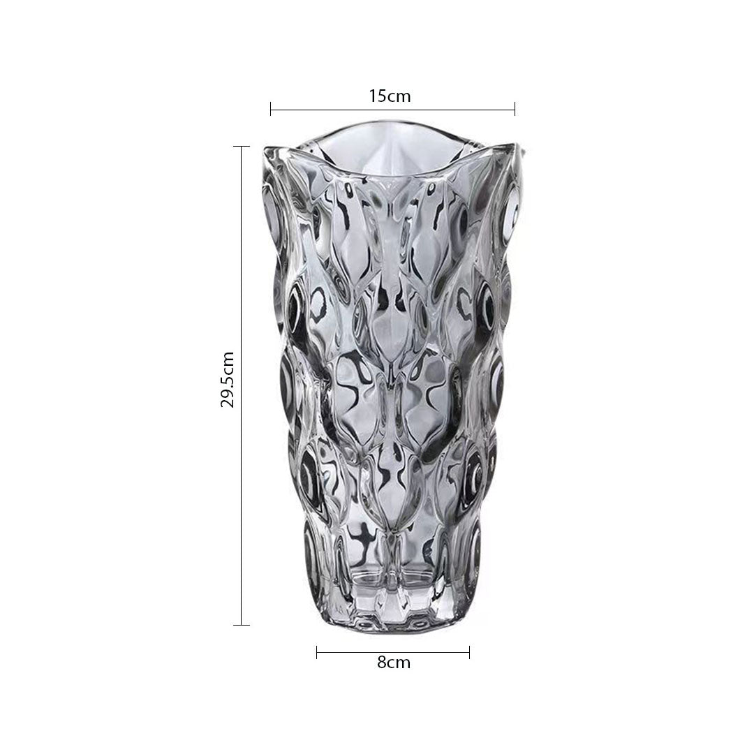 NNEAGS 30cm Glass Grey Vase Crystal VASE Thick Modern Home Decor-4