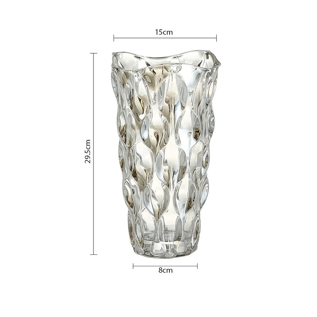 NNEAGS 29cm Glass Clear Vase Crystal VASE Thick Modern Home Decor-4