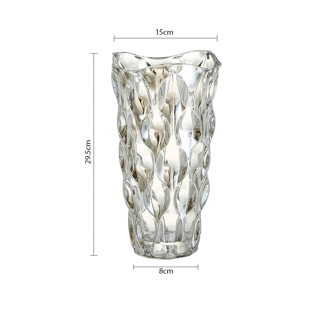 NNEAGS 29cm Glass Clear Vase Crystal VASE Thick Modern Home Decor-4