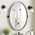 18x28 Black Oval Wall Mirror For Modern Home Decor In Bathrooms Hallways And Entryways-0