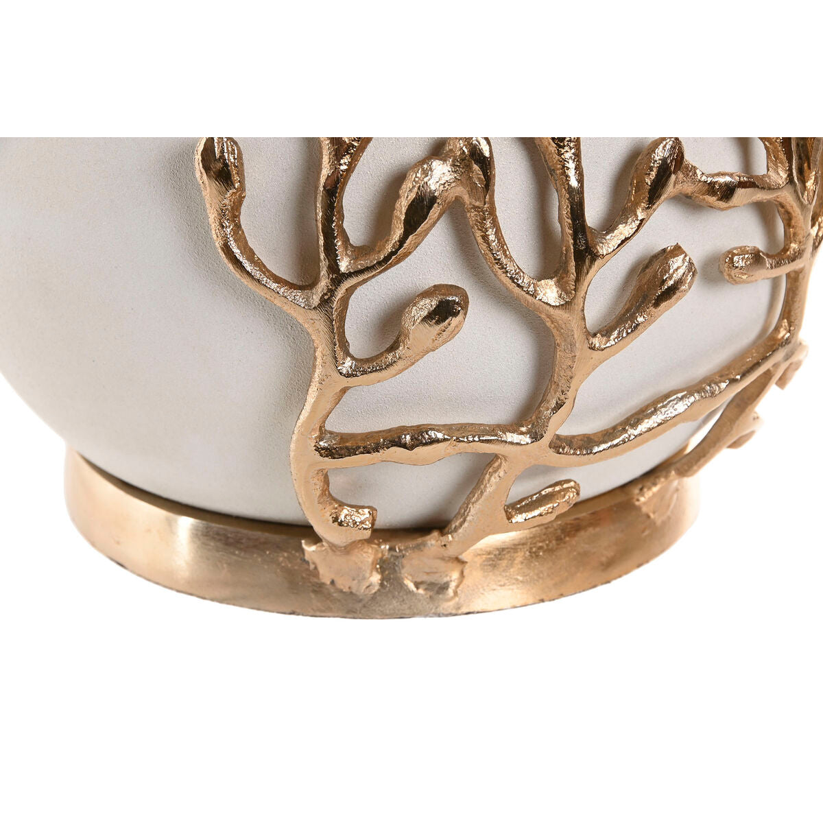 Vase Home ESPRIT White Golden Aluminium Modern 19 x 19 x 18 cm-3