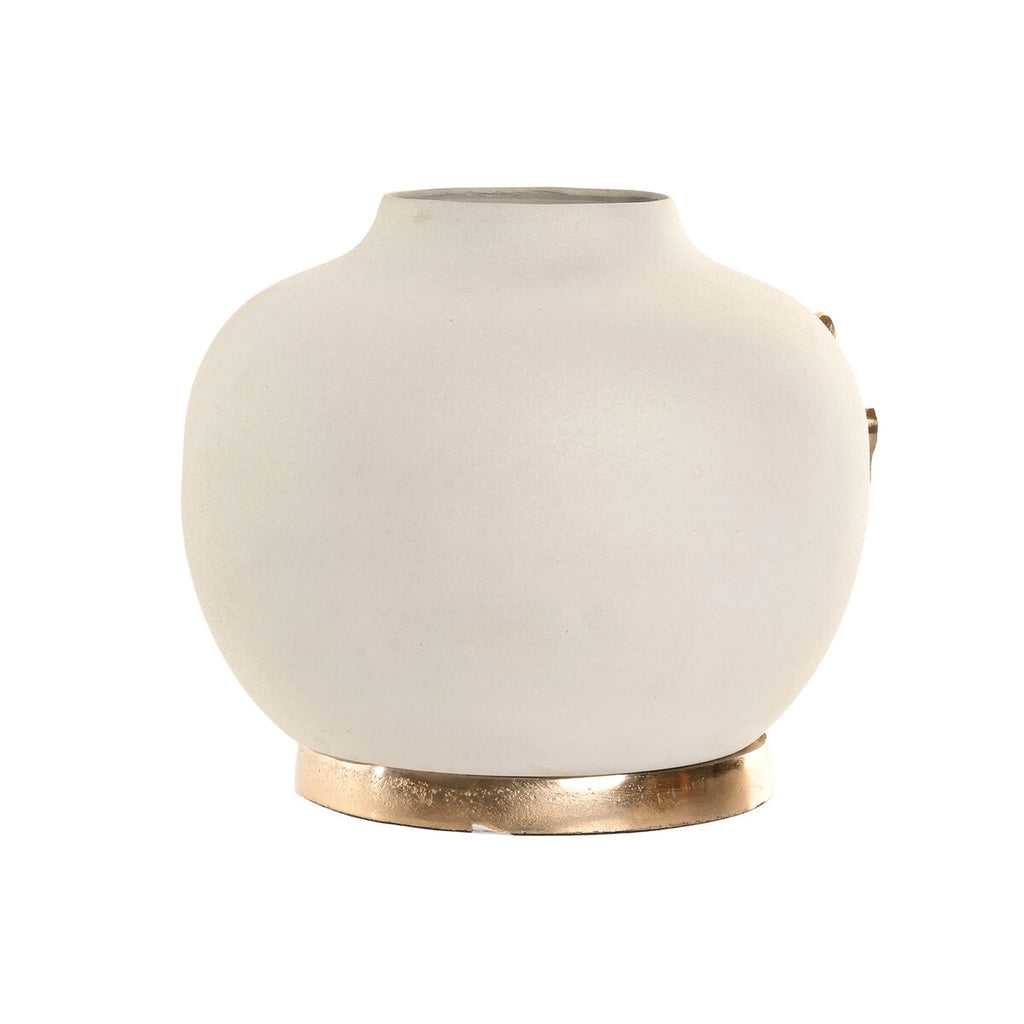Vase Home ESPRIT White Golden Aluminium Modern 19 x 19 x 18 cm-1