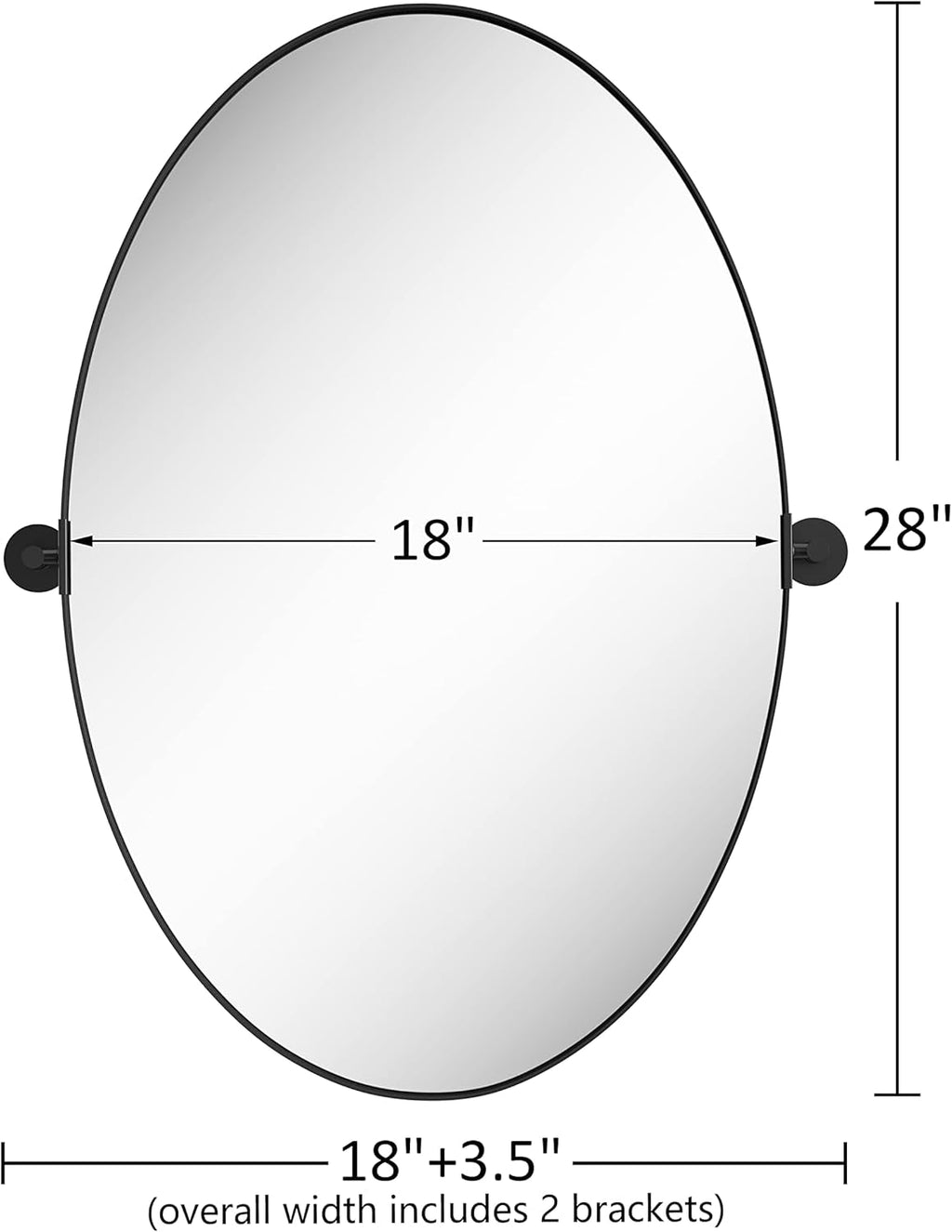 18x28 Black Oval Wall Mirror For Modern Home Decor In Bathrooms Hallways And Entryways-3