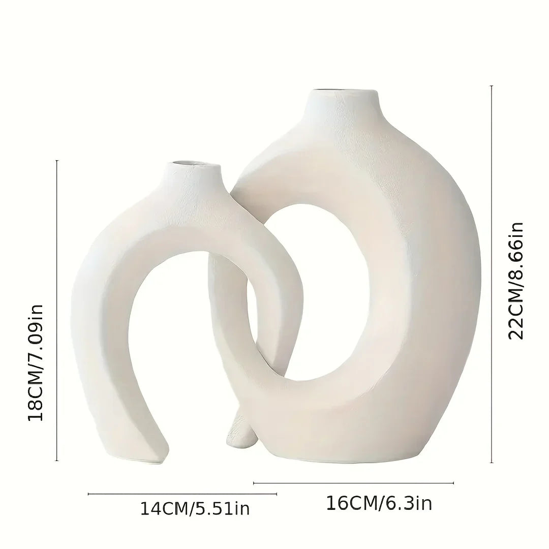 Hollow Ceramic Vase Set for Modern Decor-4