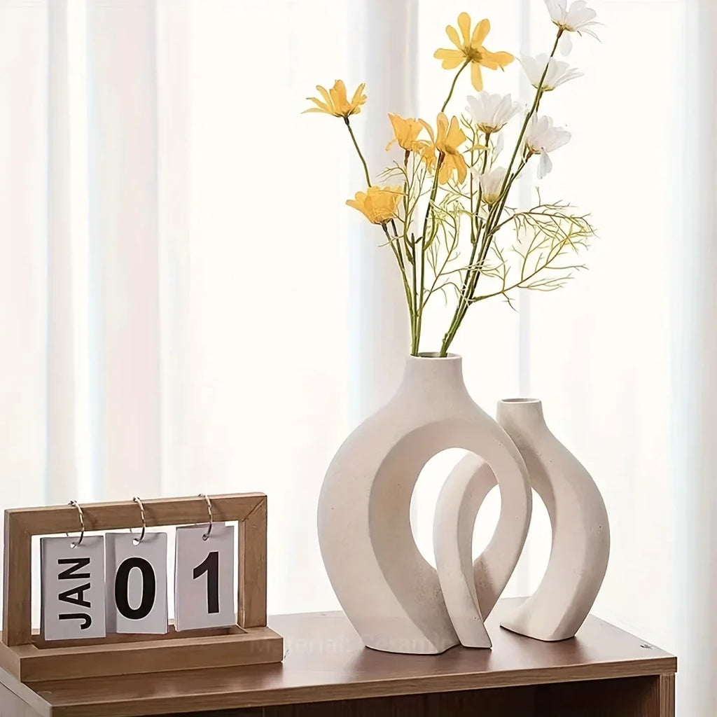 Hollow Ceramic Vase Set for Modern Decor-2