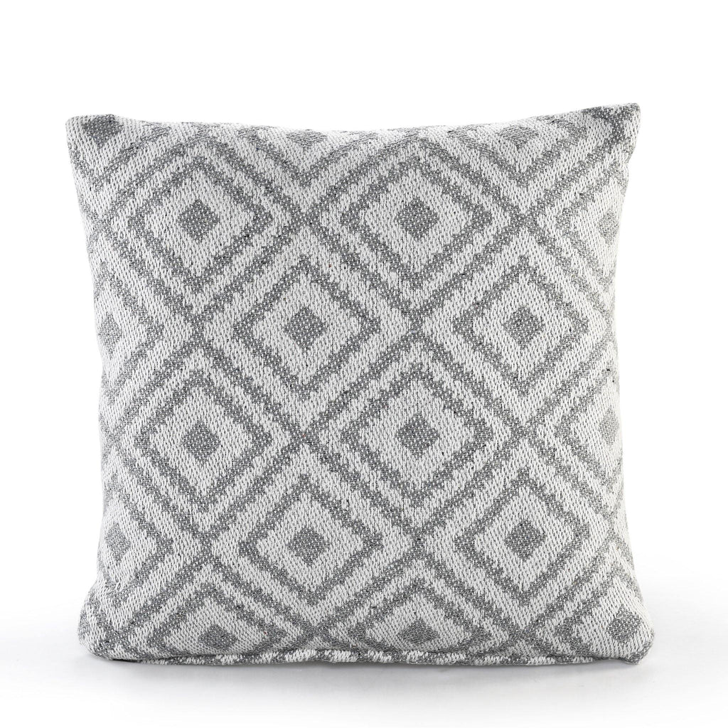 Grey Linen Cushion Cover | 45x45cm | Geometric Pattern | Modern Home Decor-0