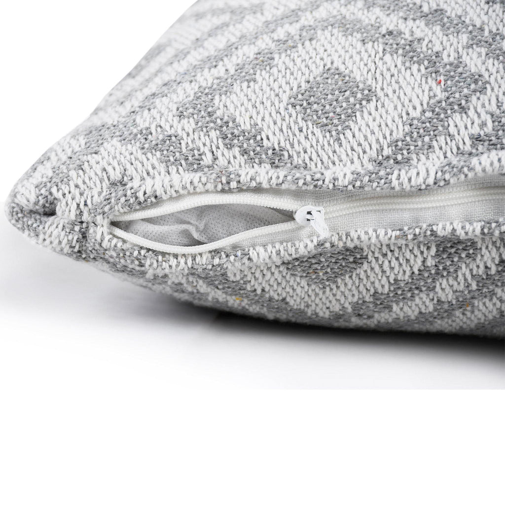 Grey Linen Cushion Cover | 45x45cm | Geometric Pattern | Modern Home Decor-2