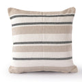 Beige Striped Cushion Cover | 45x45cm | Hand Stitched Cotton | Modern Home Decor-0