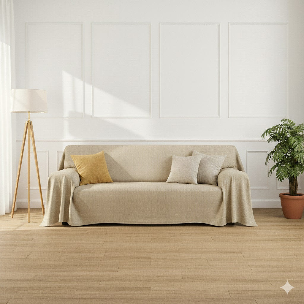 Telo Salva Divano - Copridivano Impermeabile in tessuto Arredo - ARMOR beige-2