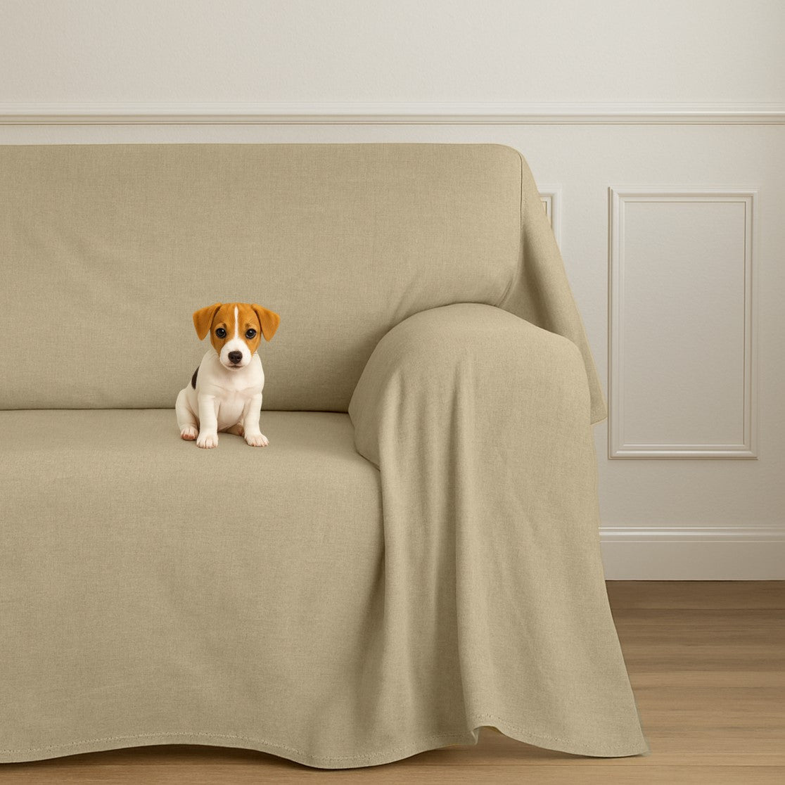 Telo Salva Divano - Copridivano Impermeabile in tessuto Arredo - ARMOR beige-1
