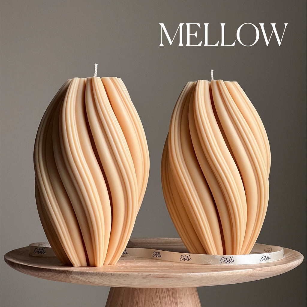 Tall Swirl Soy Wax Candle | Modern Home Decor-3