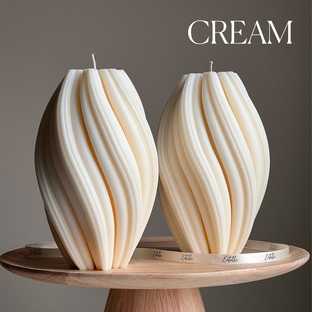 Tall Swirl Soy Wax Candle | Modern Home Decor-2