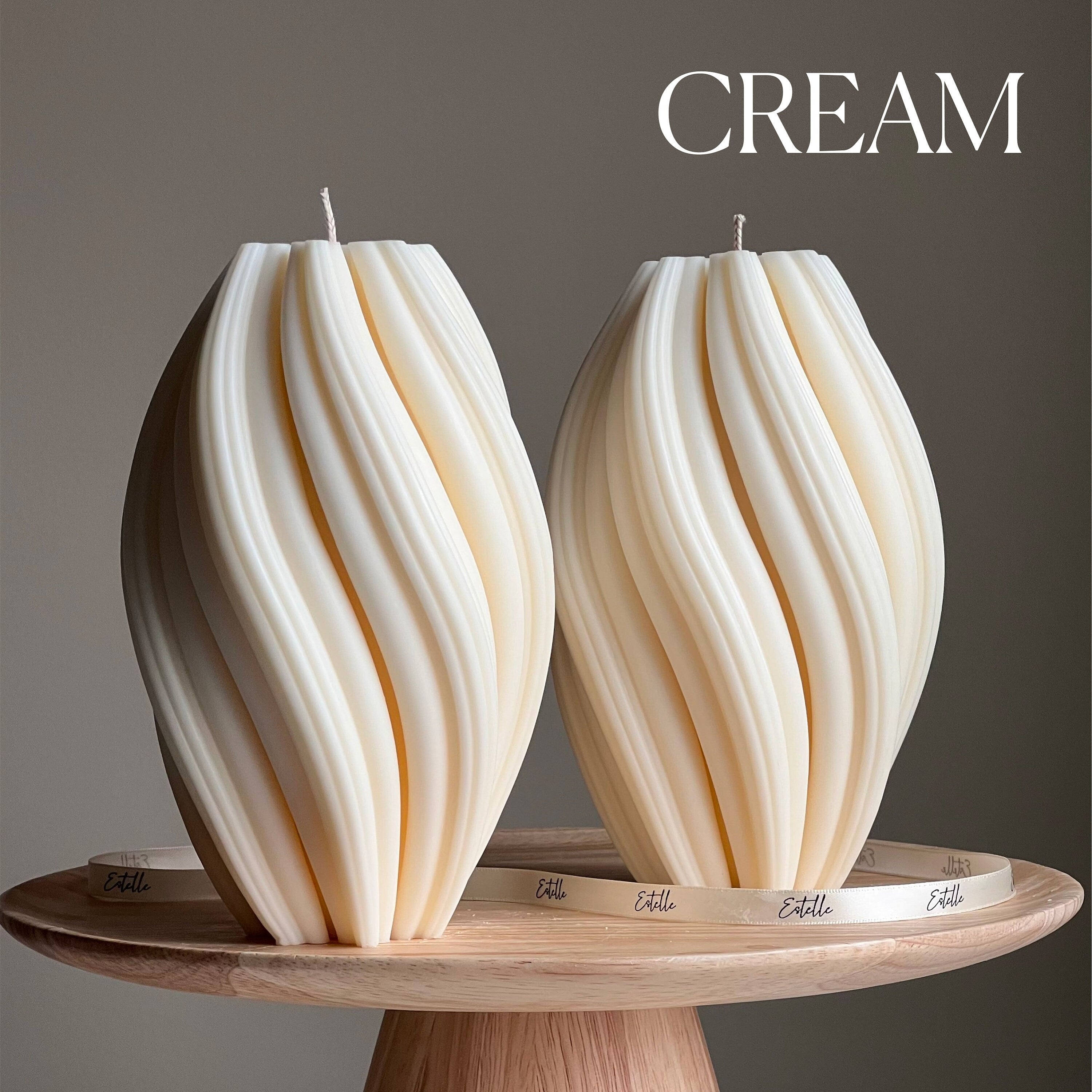 Tall Swirl Soy Wax Candle | Modern Home Decor-2