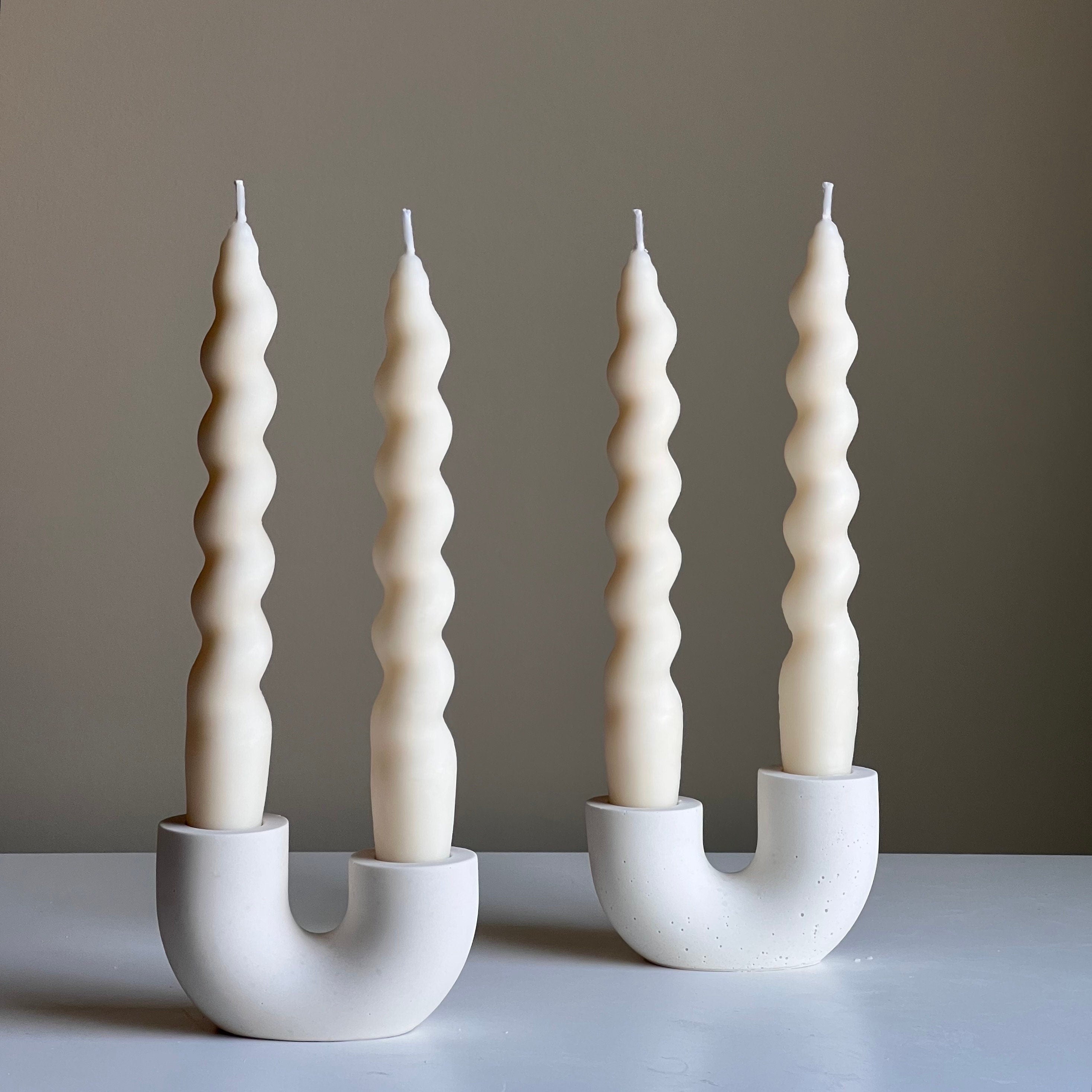 Jesmonite Double Candlestick Holder | Modern Wedding Table Decor-0