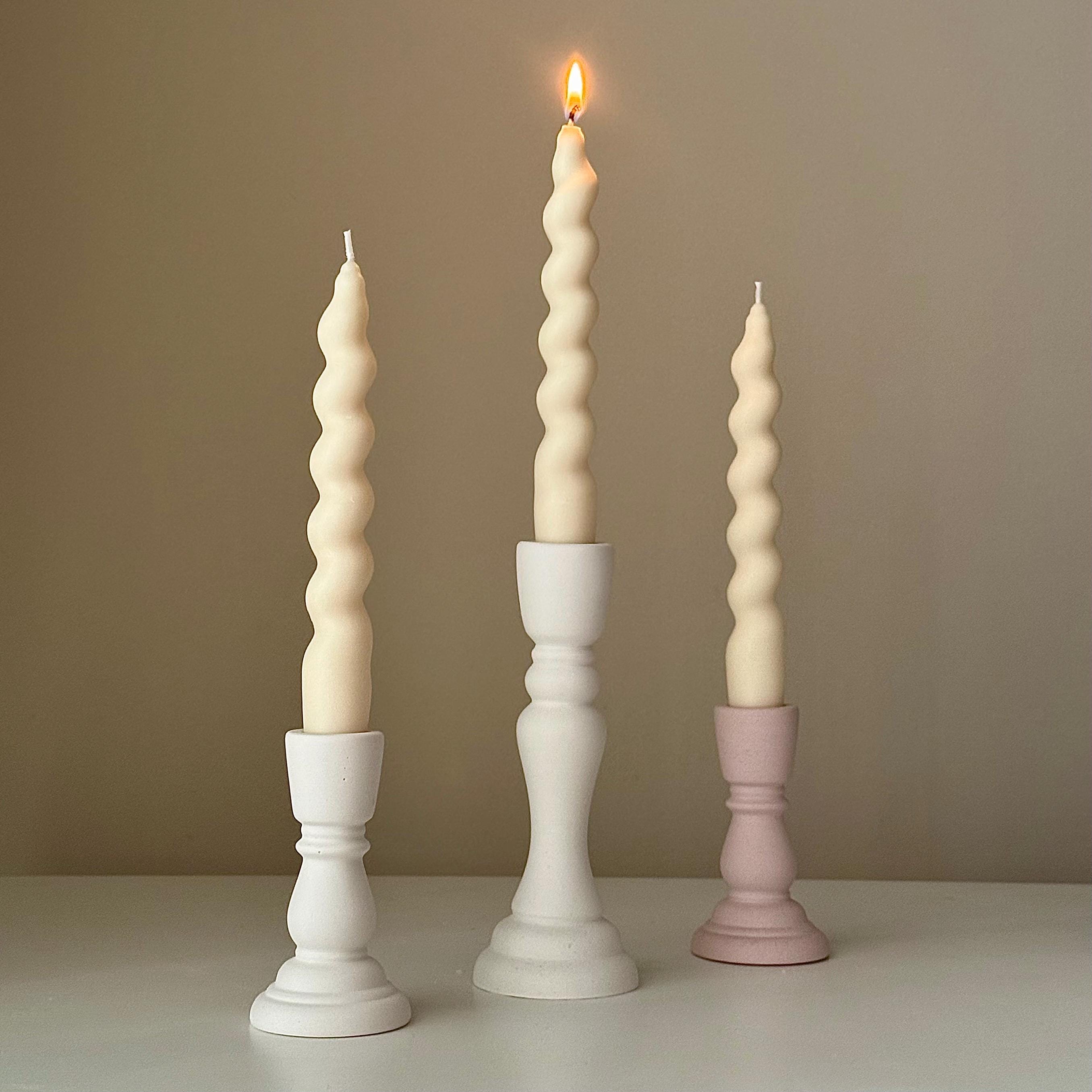 Handmade Jesmonite Candlestick Holder: Modern Table Decor-3